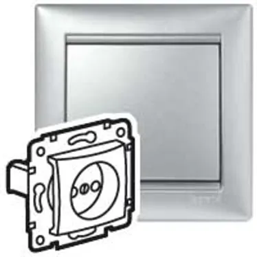 VALENA Розетка в рамку 16А алюминий