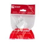 Вилка угловая усиленная с заземлением белая 16А 250В Proxima