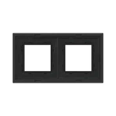 Рамка из натурального стекла, ''Avanti'', черная, 4 модуля