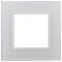 Рамка для розеток и выключателей Elegance 14-5101-01 на 1 пост, стекло, Эра Elegance, белый+белый