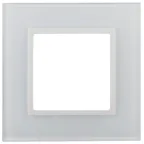 Рамка для розеток и выключателей Elegance 14-5101-01 на 1 пост, стекло, Эра Elegance, белый+белый