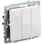 BRITE Выключатель 3-клавишный 10А ВС10-3-0-БрБ белый