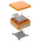 Коробка огнестойкая разветвительная для о/п двухкомпонентная 60-0303-FR6.0-4-2-Р Е15-Е60 100х100х40 RAL2004 Промрукав (17 шт/уп)