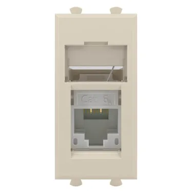 Компьютерная розетка ''Ванильная дымка'' ''Avanti'' RJ-45 модульная, кат. 6А, 1 мод