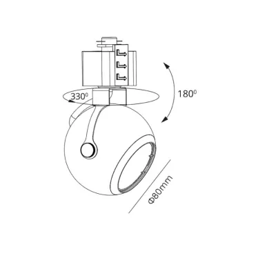 Светильник трековый однофазный TR35-GU10 CH MR16 хром под лампу