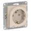 Розетка ATLASDESIGN с заземлением со шторками с выталкивателем 16А механизм бежевый