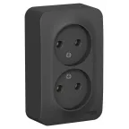 BLANCA Розетка наружная двойная без заземления без шторок, 16А, 250В, антрацит