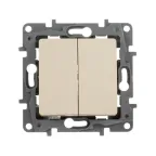 ETIKA Выключатель двухклавишный слоновая кость безвинтовые зажимы 10АХ