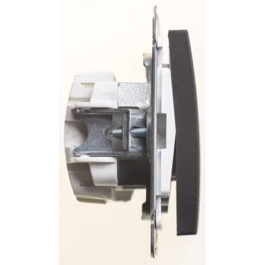 W59 Выключатель трехклавишный, 10АХ, механизм, черный бархат