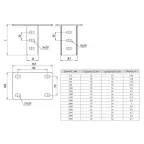 Кронштейн потолочный одинарный 2000мм (2мм) HDZ