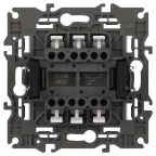 Переключатель двойной, 10АХ-250В, Эра Elegance, алюминий,14-1106-03