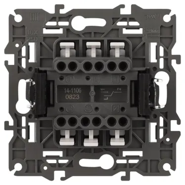 Переключатель двойной, 10АХ-250В, Эра Elegance, алюминий,14-1106-03