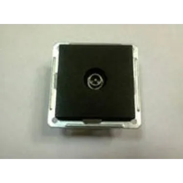 W59 Розетка телевизионная ТВ без рамки скрытая черный бархат