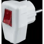 Вилка угловая с/з выкл.16А белая Navigator