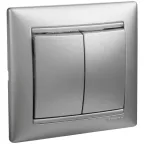 VALENA Рамка 1 пост горизонтальная алюминий