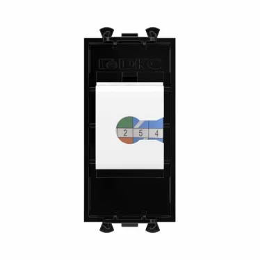 Avanti Компьютерная розетка RJ-45 без шторки модульная, кат.6, Черный квадрат, 1 модуль