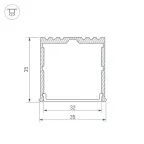 Профиль ARH-POWER-W35-2000 ANOD (ARL, Алюминий)