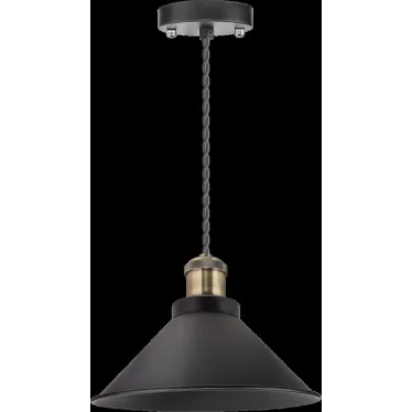 Светильник с плафоном провод 1.5м Е27 декор черный/бронза