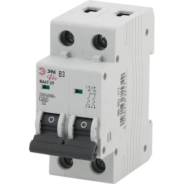 Автоматический выключатель ВА47-29 2Р 3А 4,5кА кривая В