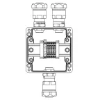 Взрывозащищенная клеммная коробка из полиэстера TBE-P-03 -(4xCBC.4 -1xTEO.4) - 2x6018ANP22CKM3SB(A) - 1x6018ANP22CKM3SB(C)1Ex e IIC Т5 Gb / Ex tb IIIC T95°C Db IP66