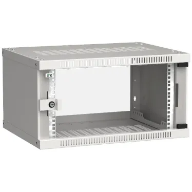 Шкаф LINEA WE 6U 600x450мм дверь стекло серый