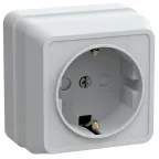 Розетка с заземлением со шторками наружная 16А