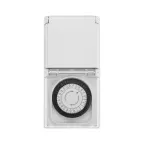 Розетка с механическим таймером суточный 30мин/24ч 48 ON/OFF в защитном корпусе IP 44 RX-23