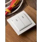 Выключатель Минск двухклавишный СП проходной 10А белый