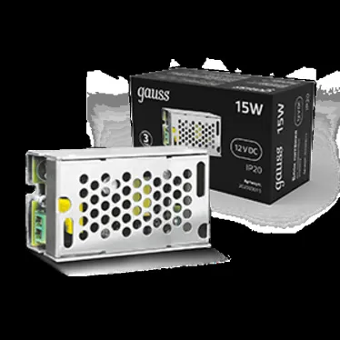 Блок питания для светодиодной ленты 15 Вт AC 100-264В Uвых 12В IP20 77х48х20мм Black Gauss