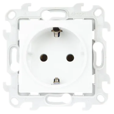 Розетка 2К+З Schuko без штор, белый