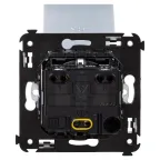 Avanti Розетка с крышкой в стену 2P+E с з/ш Закаленная сталь