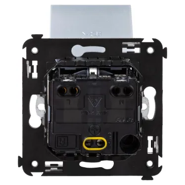 Avanti Розетка с крышкой в стену 2P+E с з/ш Закаленная сталь