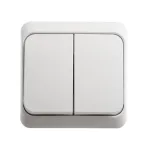 ЭТЮД Выключатель двухклавишный наружный белый сх.5