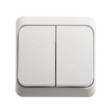 ЭТЮД Выключатель двухклавишный наружный белый сх.5