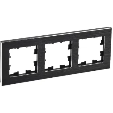 BRITE Рамка 3 поста РУ-3-1-БрЧ металл черный