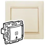 VALENA Кнопка с подсветкой и символом лампы слоновая кость