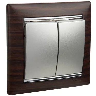 VALENA Рамка 1 пост темное дерево/серебро