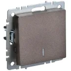 BRITE Выключатель одноклавишный с индикацией 10А ВС10-1-1-БрТБ темная бронза