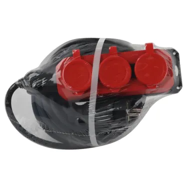 Удлинитель силовой UK-3e-3x1,5-10m-IP44(KG) с заземлением 3 розетки каучук 10м КГ 3х1,5мм2 IP44