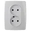 Розетка 2X2P, 16А-250В, б.л., Эра12, белый, 12-2007-01