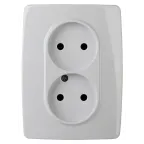 Розетка 2X2P, 16А-250В, б.л., Эра12, белый, 12-2007-01