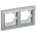 BRITE Рамка 2 поста IP44 РУ-2-БрА-44 алюминий