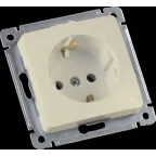 MASTER Розетка одноместная с заземляющим контактом, скрытой установки, в рамку, слоновая кость