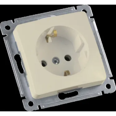 MASTER Розетка одноместная с заземляющим контактом, скрытой установки, в рамку, слоновая кость