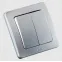 Выключатель двухклавишный скрытый серебро 10А