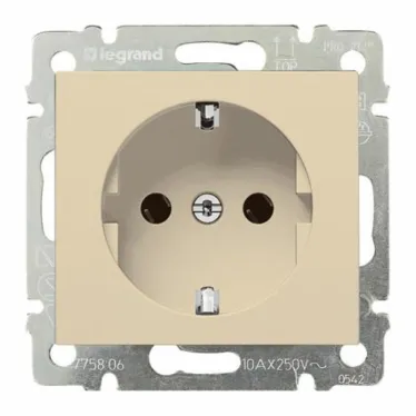 VALENA Розетка в рамку с заземлением слоновая кость