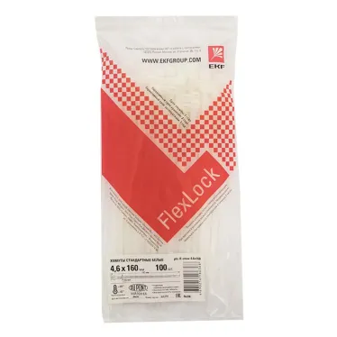 Хомут P6.6 стандартный белый 4.6x160 (100шт) FlexLock PROxima