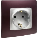 ETIKA Розетка с заземлением со шторками алюминий винтовые зажимы