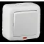 Выключатель одноклавишный наружный с индикацией белый IP44 10А