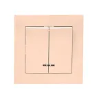 Валенсия выключатель 2-кл. 10А кремовый с индикатором